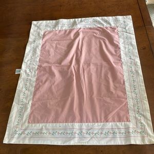 LAURA ASHLEY Vintage standard Pillow sham pink white blue green 33”x27.5 floral